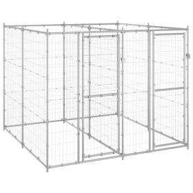 Outdoor Dog Kennel Galvanized Steel 52.1 ft²